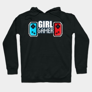 Girl Gamer - 8-bit Retro Pixel Classic Nostalgia Video Games Hoodie